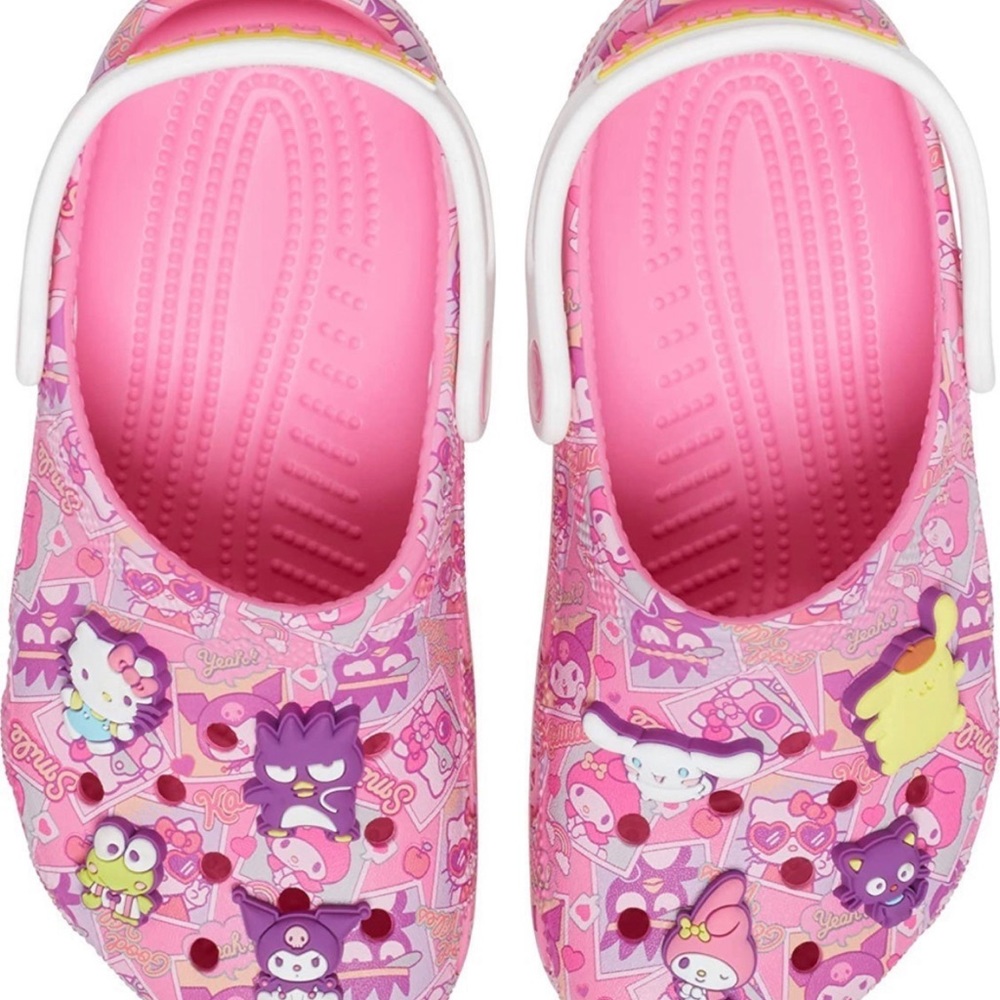 Hello Kitty Crocs SOLD OUT size J6 fits same as a womens size 8